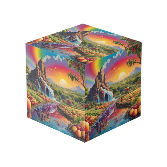 Cube Photo Paysage de fruits du spectre arc-en-ciel (Angle devant)