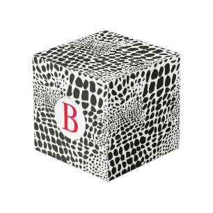 Cube Photo Peau d'animal en noir et blanc