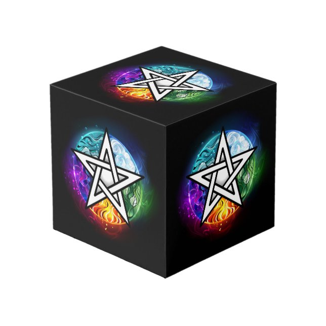 Cube Photo pentagramme du Wiccan (Angle devant)