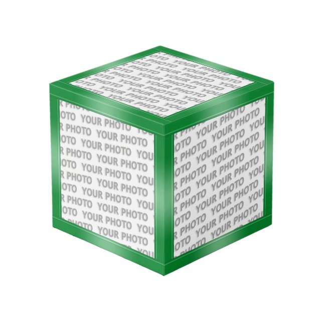 Cube Photo Pentes STRIPES - bleu vert + vos idées (Angle devant)