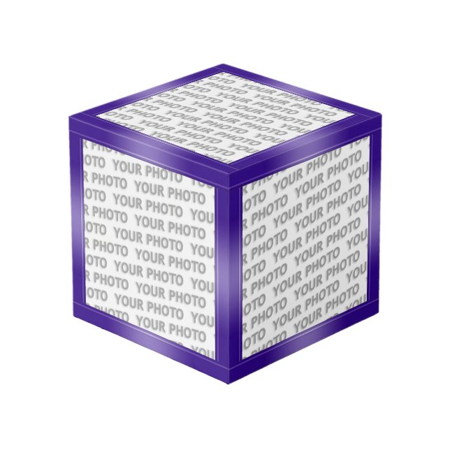 Cube Photo Pentes STRIPES - violet + vos idées (Angle devant)