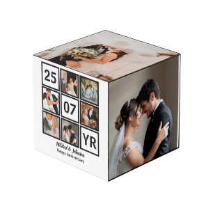 Cube Photo Personnalisé Anniversaire Mariage moderne 10 Photo
