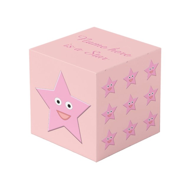 Cube Photo Personnalisé Pretty Rose Star (Angle devant)