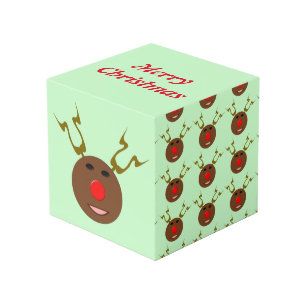 Cube photo personnalisée Cyber Christmas Reindeer