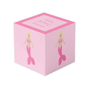 Cube Photo Photo personnalisée de Sirène d'Imaginaire rose