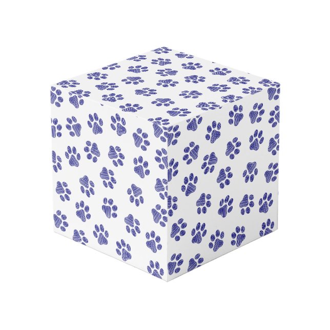 Cube Photo Poches de Doodle, Paws de Chien, Paws Bleus de Mar (Angle devant)