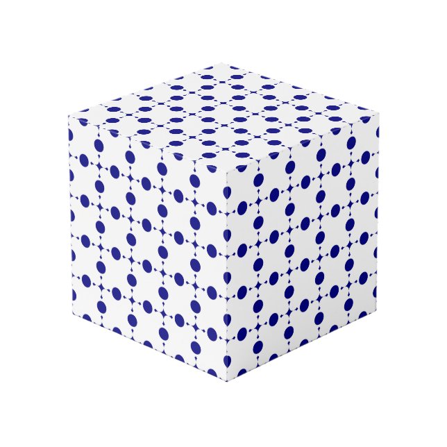 Cube Photo Points bleus marine, Motif à pois, Pois (Angle devant)