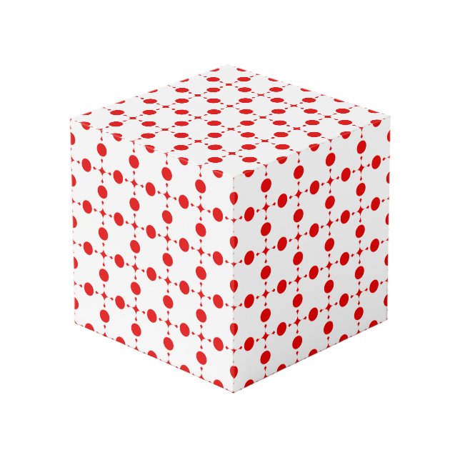 Cube Photo Points rouges, Motif à pois, Pois, Pointillé (Angle devant)