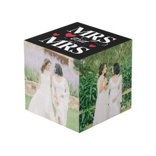 Cube Photo Red Hearts Mrs et Mrs Mariage Photos