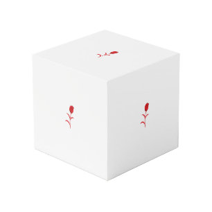 Cube Photo Rose Madder, Rouge lave, design floral