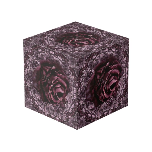 Cube Photo Rose Mandala (Angle devant)