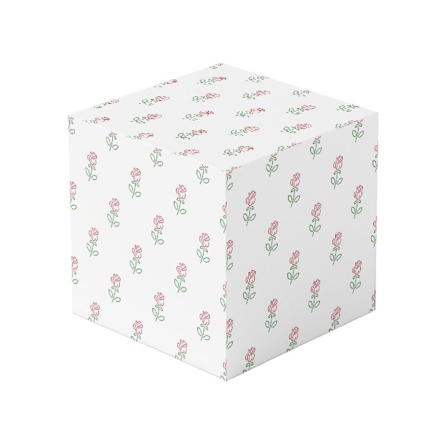 Cube Photo Roses Rouges, Motif De Roses, Fleurs (Angle devant)
