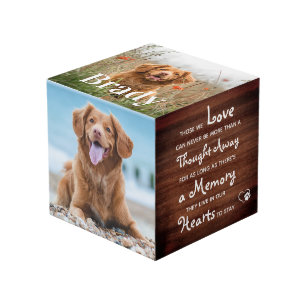 Cube Photo Rustic Pet Memorial Personnalisé Chien 4 Photo