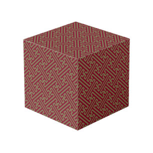 Cube Photo Sayagata motif, japonais, bourgogne et or