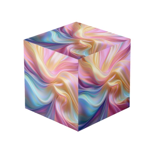 Cube Photo Soie pastel colorée (Angle devant)