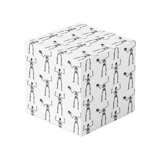 Cube Photo Squelettes d'Halloween, friandise ou farce, Hou (Angle devant)