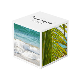 Cube Photo Tropical blanc élégant