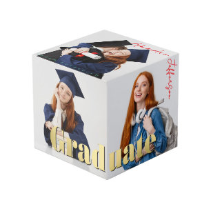 Cube Photo Typographie de souvenir de photo de remise de dipl