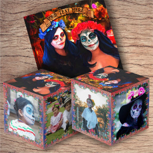 Cube Photo Vallarta Catrinas avec fleurs et bougies 1718