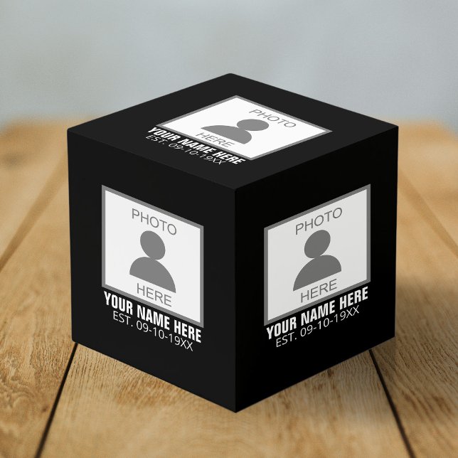 Cube Photo Votre photo ici Nom et âge (Créateur téléchargé)