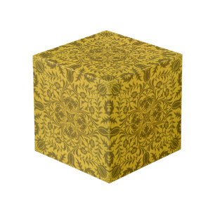 Cube Photo William Morris Vine Vintage Brown Fleur Motif