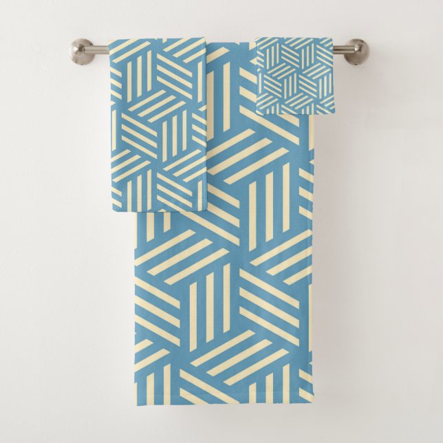 Cubes d'illusion optique Abstraite rétro Motif ble (En situation)