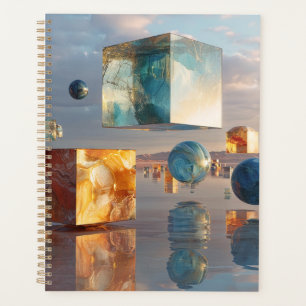 Cubes et sphères flottants surréalistes