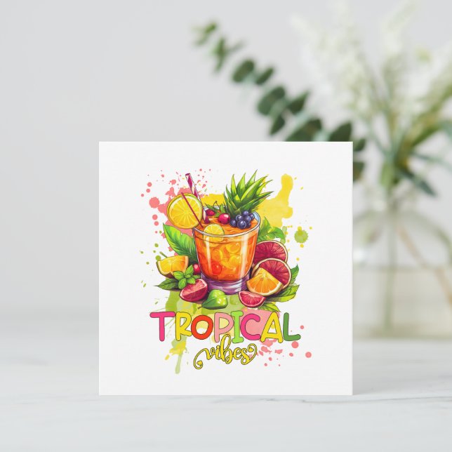 Cubes tropicaux - Vibes d'été Aquarelle Fruits (Debout devant)