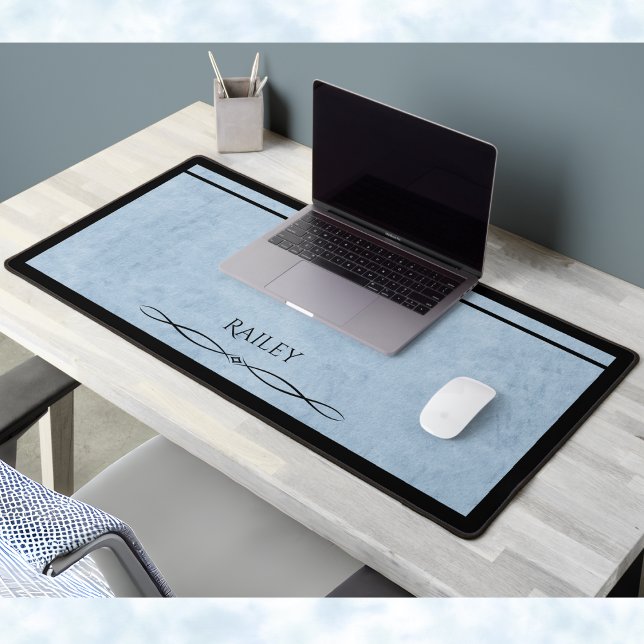 Cubicle Chic Poudre Bleue Décor de Bureau Noir (Invest in your workspace aesthetic with this serene and stylish office décor piece.)