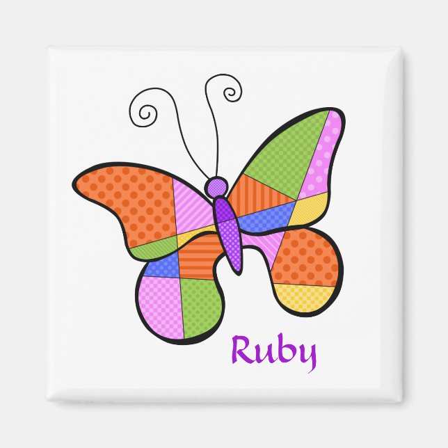 Cubisme Whimsical Magnet Papillon (Devant)
