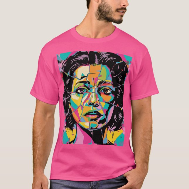 CubistZick Pop Art Femme Face T-Shirt (Devant)