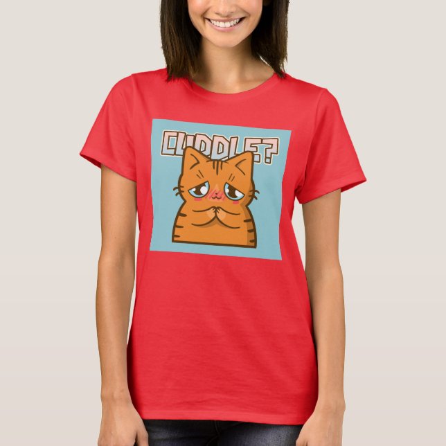 CUDDLE GINGER CHAT FUNNY CUTE T-SHIRTS (Devant)