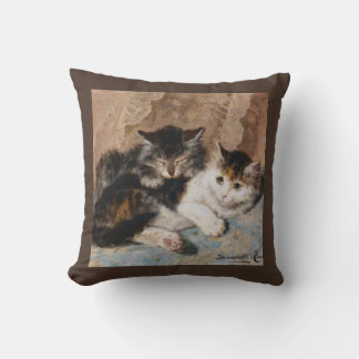 Cudtly Kittens Best of Friends Vintage Art Coussin