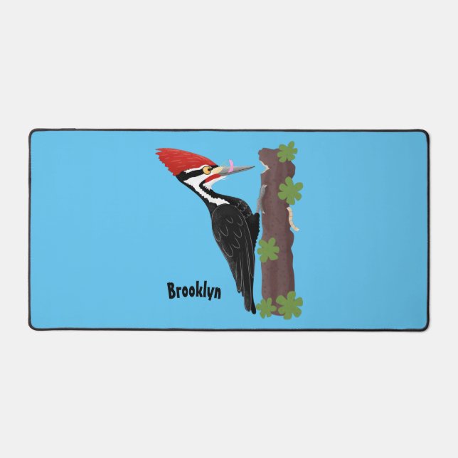 Cue drôle Pileated woodpecker dessin d'illustratio (Recto)