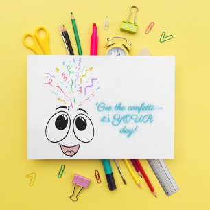 Cue les confettis dans la carte Anniversaire de en