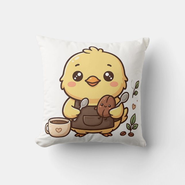 Cuillère de haricot de poussin mignon Coussin de c (Recto)