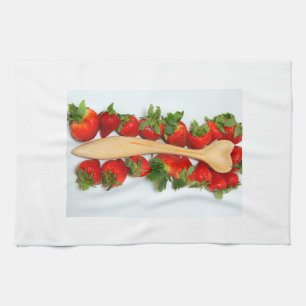 Cuillère en cœur en bois serviette entourée de fra