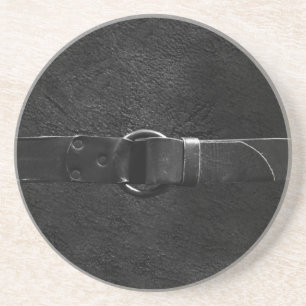 Cuir & Ceinture, Dessous de verre en grès gris fon