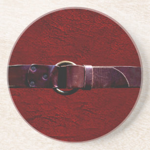 Cuir & Ceinture, Dessous de Verre en Grès Rouge Sa