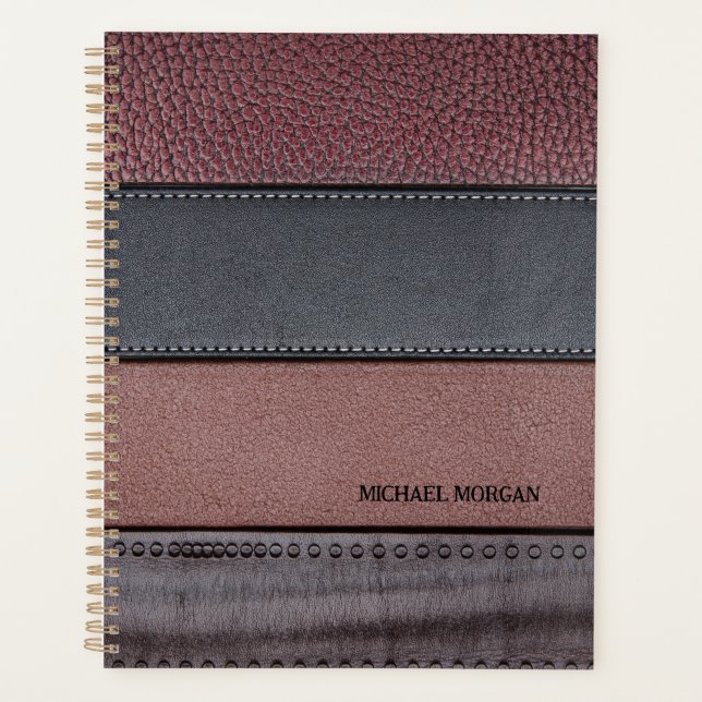 Cuir élégant de luxe aspect marron noir (Devant)