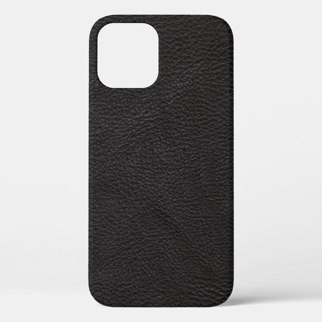 Cuir noir élégant avec Coque de texture-mat iPhone (Verso)