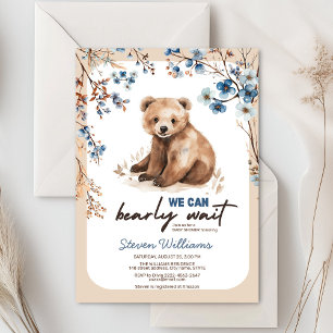 Cuire ours aquarelle garçon baby shower invitation