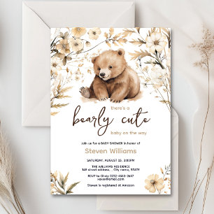 Cuire ours aquarelle garçon baby shower invitation