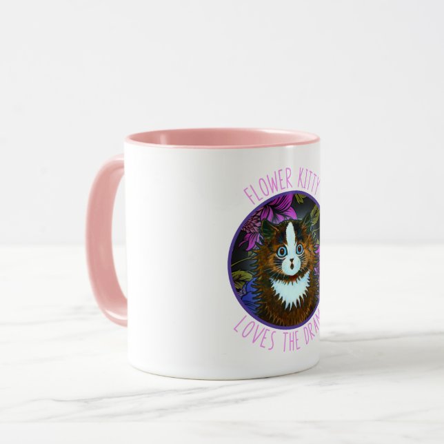 CUISINE À FLEURS CAFÉ CHAT MUG (Devant gauche)