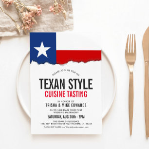 Cuisine à thème du Texas   Invitation du drapeau d