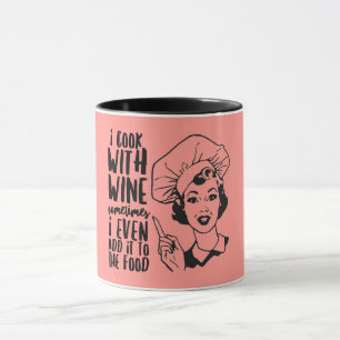 Cuisine amusante rétro avec Mug de vin