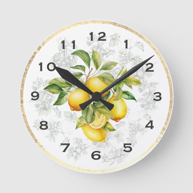 Cuisine au citron et aux fruits Horloge murale 3 (Recto)