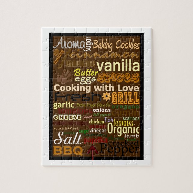 Cuisine avec Love Word-Art Puzzle (Vertical)