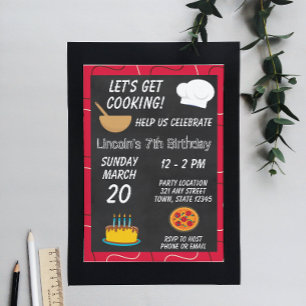 Cuisine Chef Invitation d'anniversaire