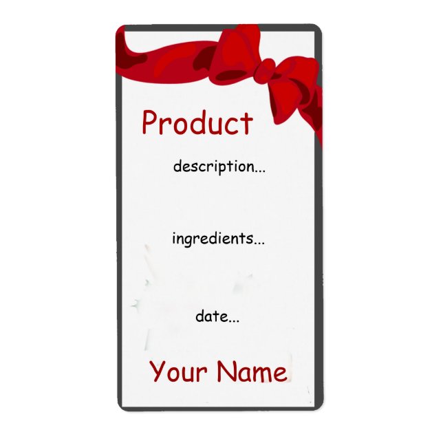 Cuisine Chef nourriture Étiquette cadeau (Devant)